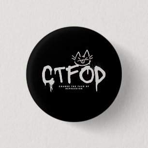 Chapa Redonda De 2,5 Cm sassy cat_CTFOD_Spraypaint