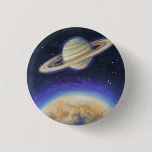 Chapa Redonda De 2,5 Cm Saturno y Titán