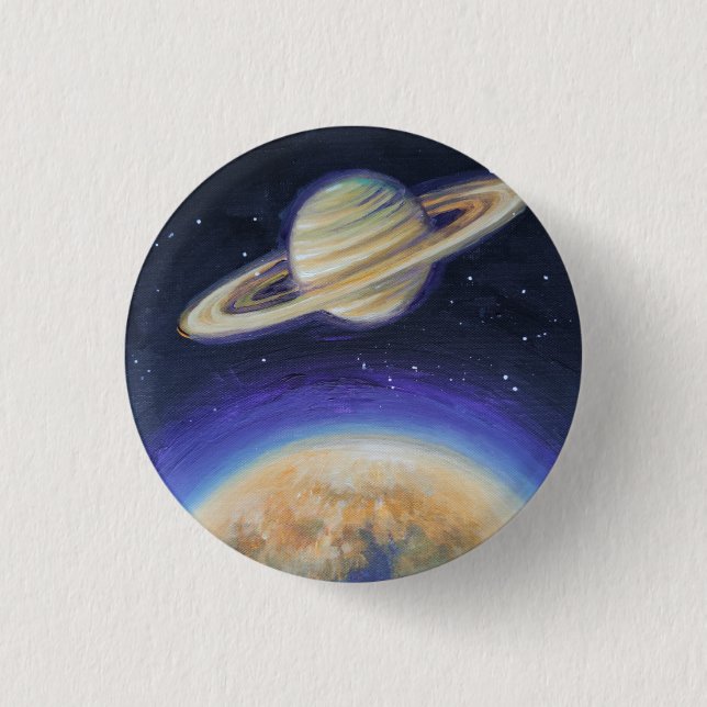 Chapa Redonda De 2,5 Cm Saturno y Titán (Anverso)