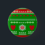 Chapa Redonda De 2,5 Cm Scandinavien Winter<br><div class="desc">snow,  snowflake,  stars green, , scandinavia pattern , winter motiv,  swedish costumes pattern , old norwegian pattern , christmas motif , traditional scandinavian pattern, Scandinavian Winter, </div>