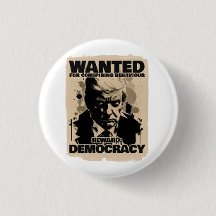 Chapa Redonda De 2,5 Cm Se busca Poster a Donald Trump, conde Georgia