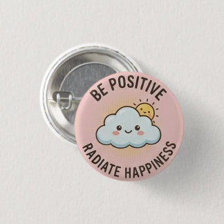 Chapa Redonda De 2,5 Cm Sé Positivo — Irradia Felicidad 