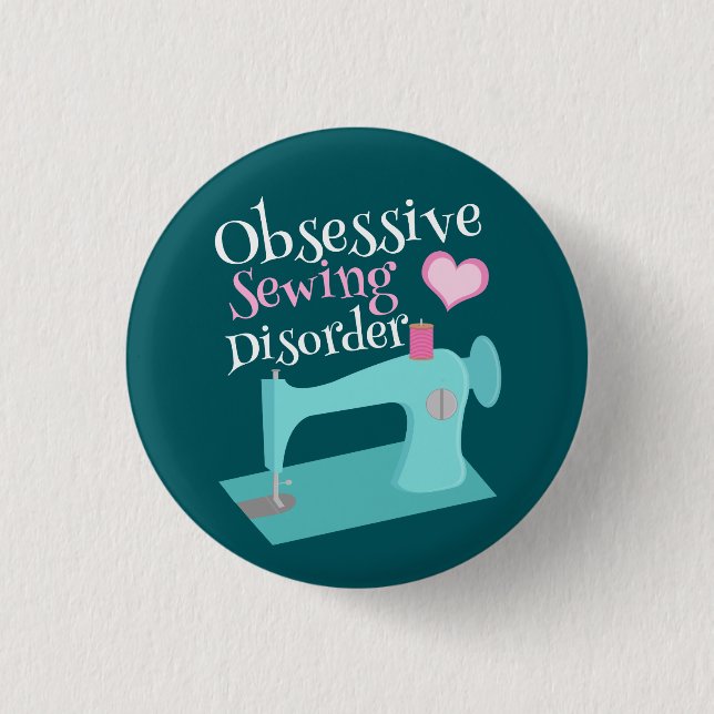 Chapa Redonda De 2,5 Cm Seamstress de la máquina de coser retro (Anverso)