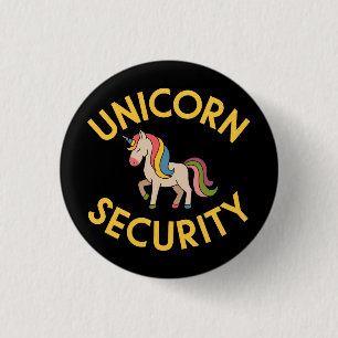 Chapa Redonda De 2,5 Cm Seguridad de Unicornio: Mantener la seguridad mági