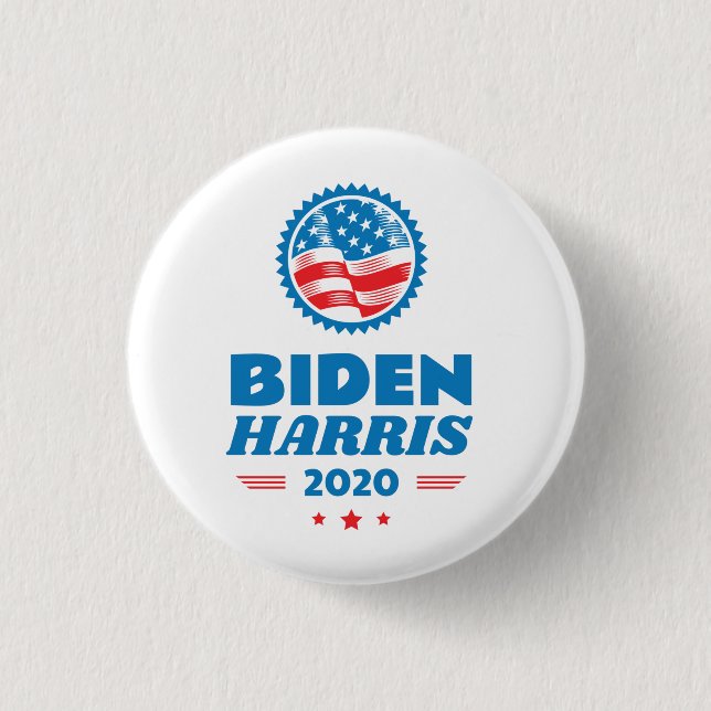 Chapa Redonda De 2,5 Cm Sello de bandera Biden Harris 2020 (Anverso)