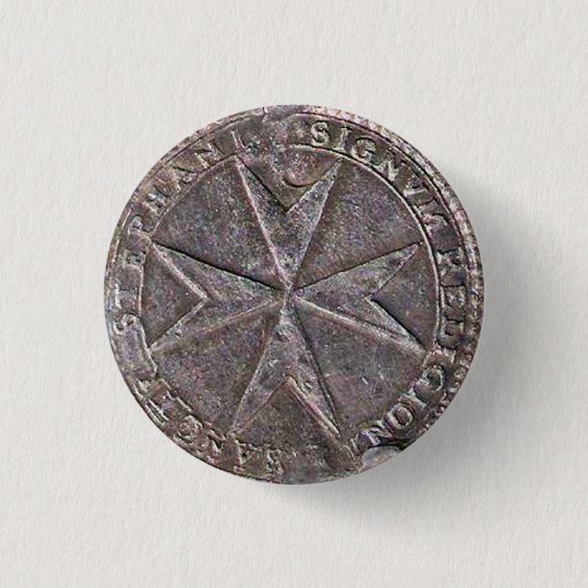 Chapa Redonda De 2,5 Cm Sello de St. Stephen Tuscany Medici (Anverso)