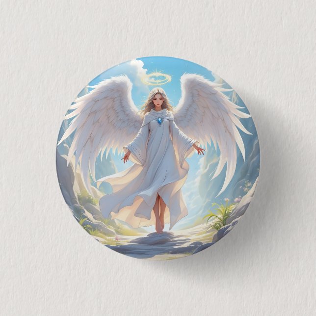 Chapa Redonda De 2,5 Cm Sendero de Grace: Ángel de la Ascenso Pacífico (Anverso)