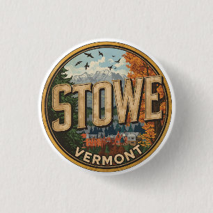 Chapa Redonda De 2,5 Cm Senderos exteriores invernales de Stowe, VT pistas