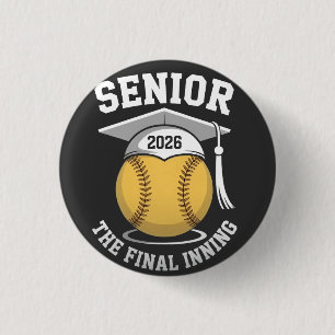 Chapa Redonda De 2,5 Cm Senior La Graduación Final Inning 2026 De Softball