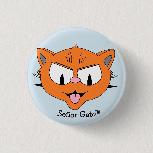 Chapa Redonda De 2,5 Cm Señor Gato Rebellious Personalizado Cat (Anverso)