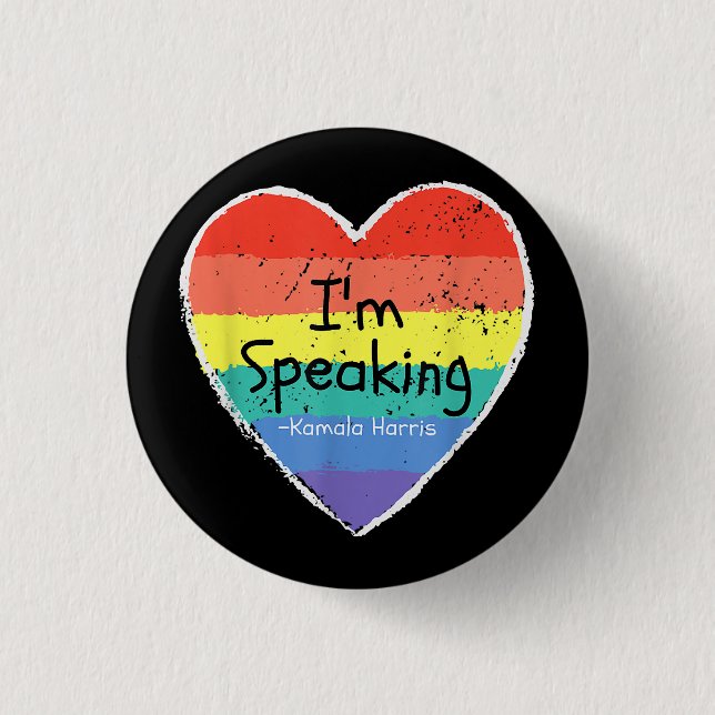 Chapa Redonda De 2,5 Cm Señora Vicepresidenta Hablo Kamala Harris gi (Anverso)