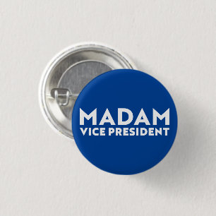 Chapa Redonda De 2,5 Cm Señora Vicepresidenta, tipografía moderna blanca a