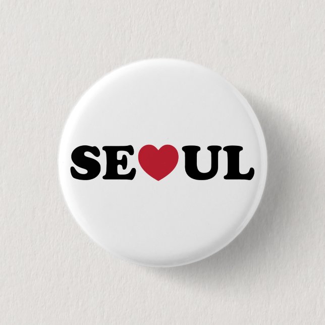 Chapa Redonda De 2,5 Cm Seoul Love Heart (Anverso)