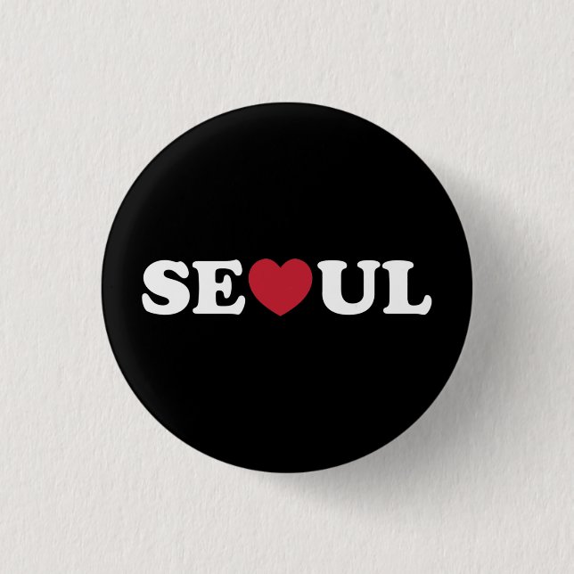 Chapa Redonda De 2,5 Cm Seoul Love Heart (Anverso)