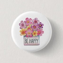 Chapa Redonda De 2,5 Cm Ser feliz