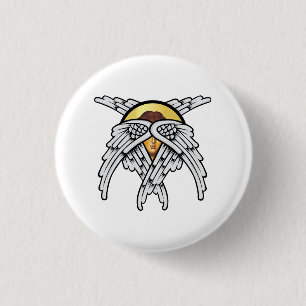 Chapa Redonda De 2,5 Cm Seraphim Angel Silver