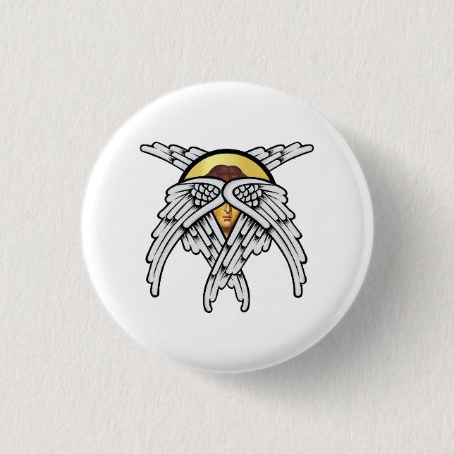 Chapa Redonda De 2,5 Cm Seraphim Angel Silver (Anverso)