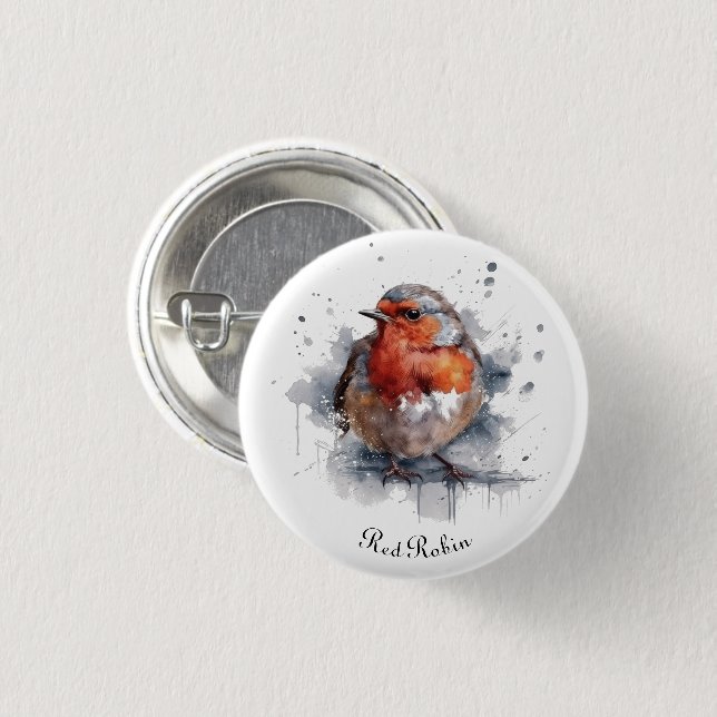 Chapa Redonda De 2,5 Cm Serene Robin, personalizado (Anverso y reverso)