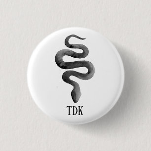 Chapa Redonda De 2,5 Cm serpiente estilizada personalizada de acuarela de 