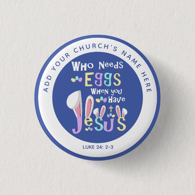 Chapa Redonda De 2,5 Cm Servicio de Iglesia Personalizada Semana Santa (Anverso)