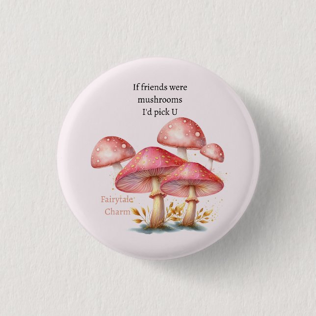 Chapa Redonda De 2,5 Cm Setas Encantadas Rosadas Caprichosas (Anverso)