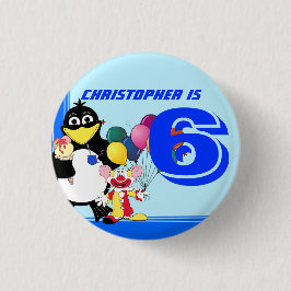 Chapa Redonda De 2,5 Cm Sexto cumpleaños