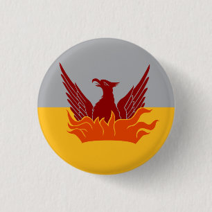 Chapa Redonda De 2,5 Cm SF Fog Gold Flag Button