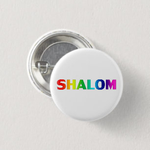 Chapa Redonda De 2,5 Cm Shalom, Paz, Orgullo Lgbt Lgbtq Gay Color del Arco