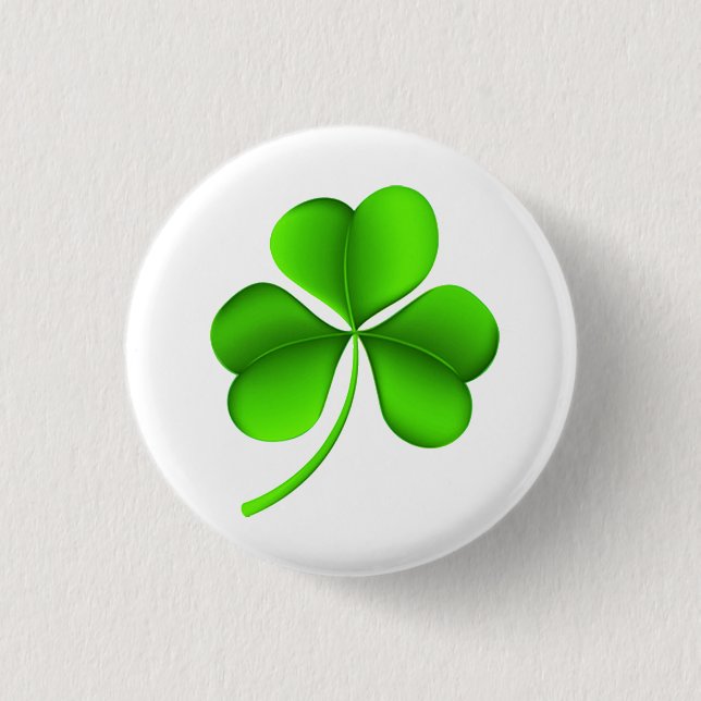 Chapa Redonda De 2,5 Cm Shamrock on white pbcn (Anverso)