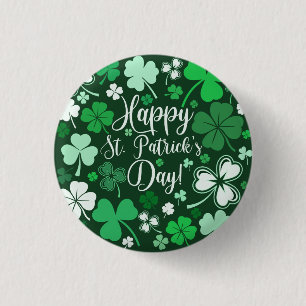 Chapa Redonda De 2,5 Cm Shamrock St Patrick