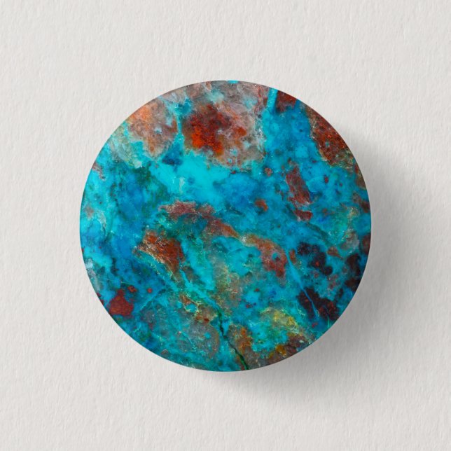 Chapa Redonda De 2,5 Cm Shattuckite azul (Anverso)