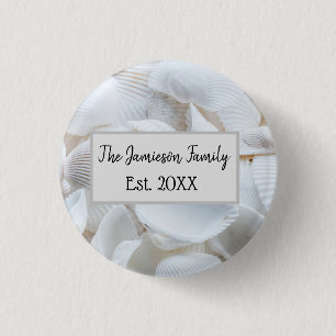 Chapa Redonda De 2,5 Cm Shell de mar familiar personalizada