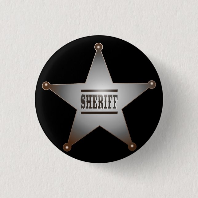 Chapa Redonda De 2,5 Cm Sheriff (Anverso)