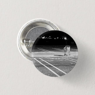 Chapa Redonda De 2,5 Cm Shopping Cart Empty in Parking Lot Photo Pinback