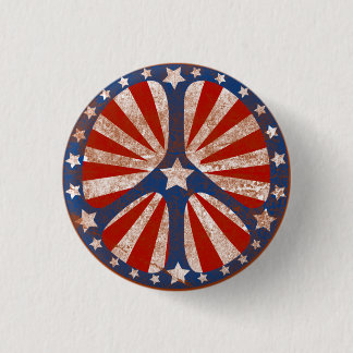Chapa Redonda De 2,5 Cm Signo de la paz americano descolorado