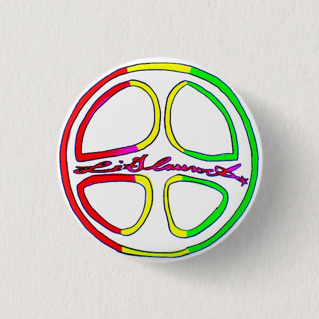 Chapa Redonda De 2,5 Cm Signo de la paz de Rasta (Anverso)