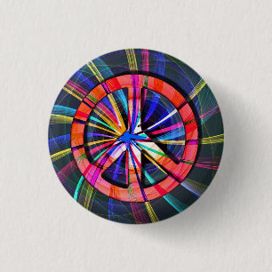 Chapa Redonda De 2,5 Cm Signo de paz trippy psicodélico