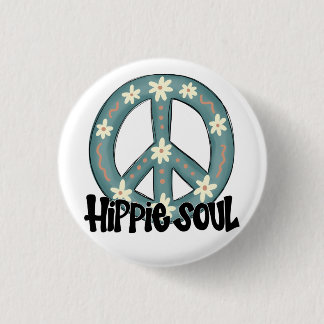 Chapa Redonda De 2,5 Cm Signo Hippie Hippy Soul de paz