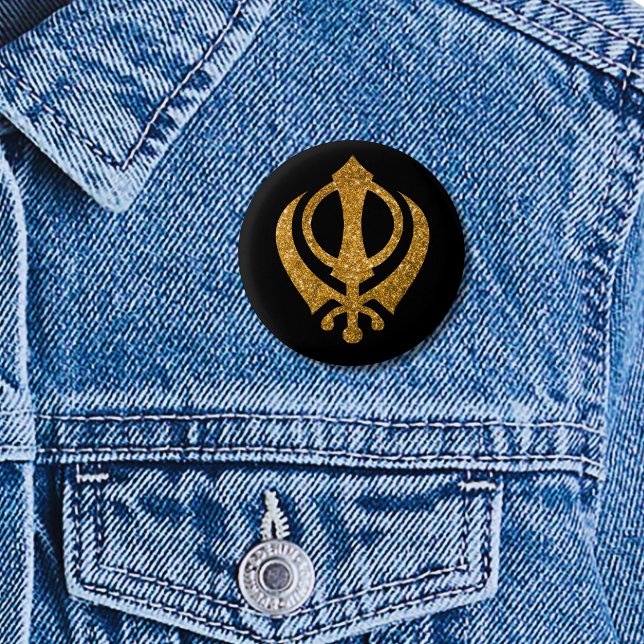 Chapa Redonda De 2,5 Cm Sikh Khanda "Sin miedo y libre" (Subido por el creador)