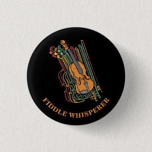 Chapa Redonda De 2,5 Cm Silbador de Violín Vintage Personalizado Pun
