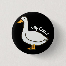 Chapa Redonda De 2,5 Cm Silly Goose Funny Cartoon Goose