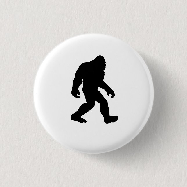 Chapa Redonda De 2,5 Cm Silueta de Bigfoot (Anverso)