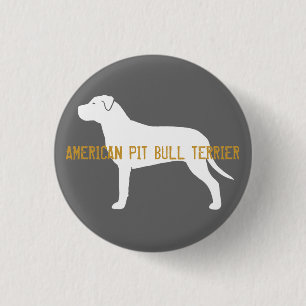 Chapa Redonda De 2,5 Cm Silueta de Pit Bull