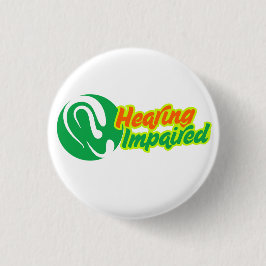 Chapa Redonda De 2,5 Cm Símbolo con problemas de audición - Diseño elegant