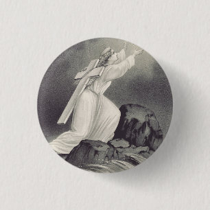 Chapa Redonda De 2,5 Cm Símbolo cristiano de la cruz y la corona