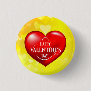 Chapa Redonda De 2,5 Cm Símbolo de amor rojo 3d con forma de corazón-50420