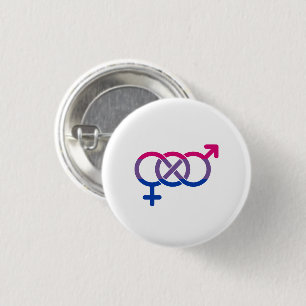 Chapa Redonda De 2,5 Cm Símbolo de género bisexual