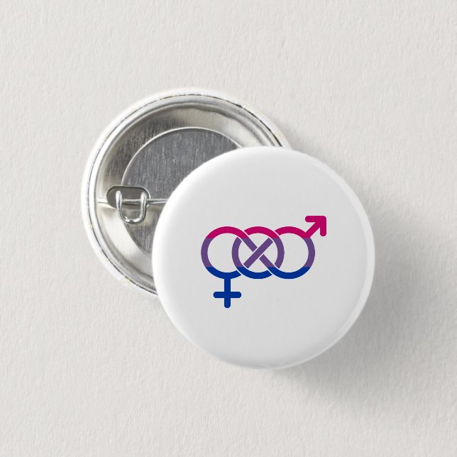 Chapa Redonda De 2,5 Cm Símbolo de género bisexual (Anverso y reverso)
