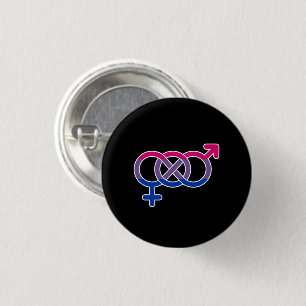 Chapa Redonda De 2,5 Cm Símbolo de género bisexual