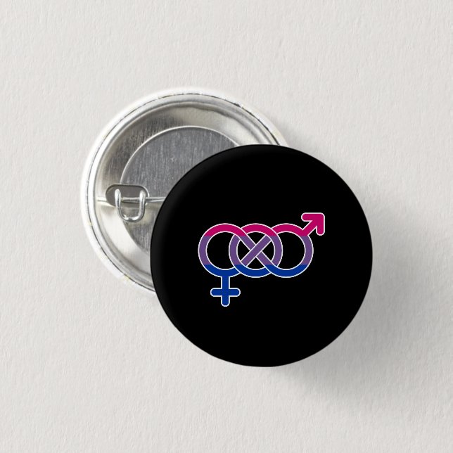 Chapa Redonda De 2,5 Cm Símbolo de género bisexual (Anverso y reverso)